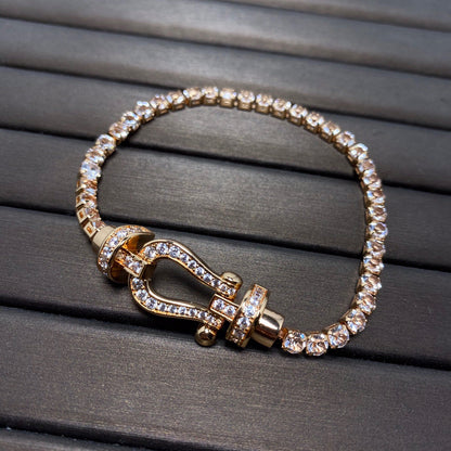 [Lunabriance]FORCE  LARGE HORSESHOE FULL DIAMOND TENNIS BRACELET