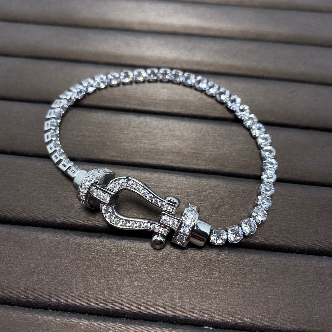 [Lunabriance]FORCE  LARGE HORSESHOE FULL DIAMOND TENNIS BRACELET