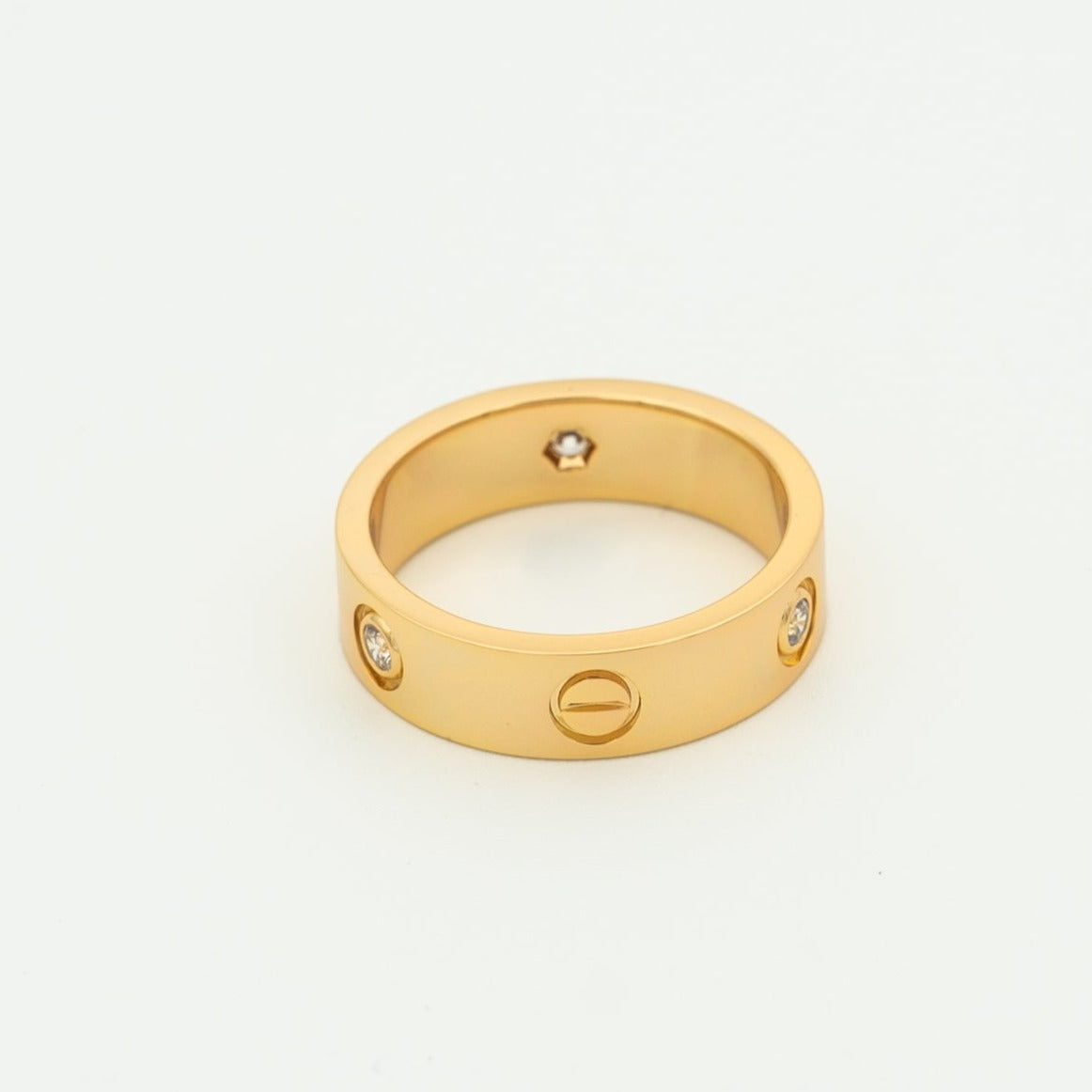 [Lunabriance]LOVE RING 5.5MM 3 DIAMONDS PINK GOLD
