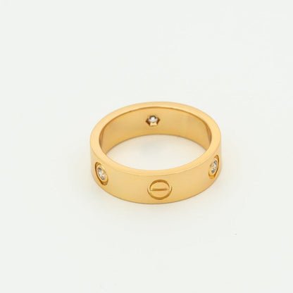[Lunabriance]LOVE RING 5.5MM 3 DIAMONDS PINK GOLD