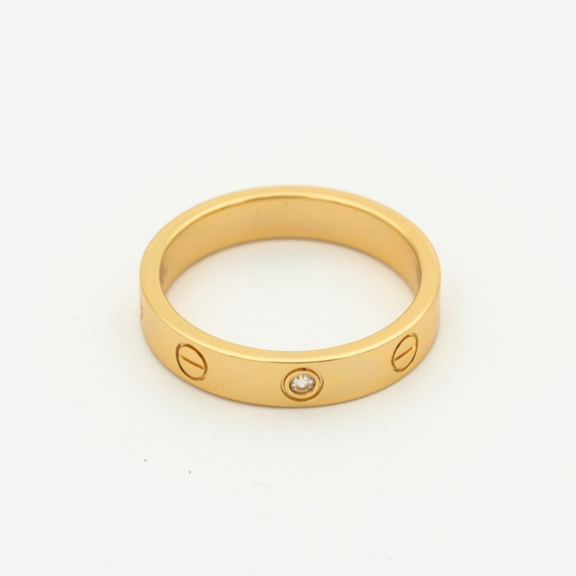 [Lunabriance]LOVE RING 4MM 1 DIAMOND PINK GOLD