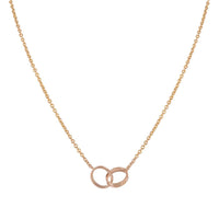 [Luna Brilliance]LOVE NECKLACE DOUBLE RING PINK GOLD