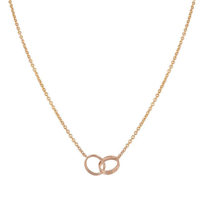 [Lunabriance]LOVE NECKLACE DOUBLE RING PINK GOLD