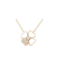 [Luna Brilliance]CLOVER MOP DIAMOND ROSE GOLD NECKLACE