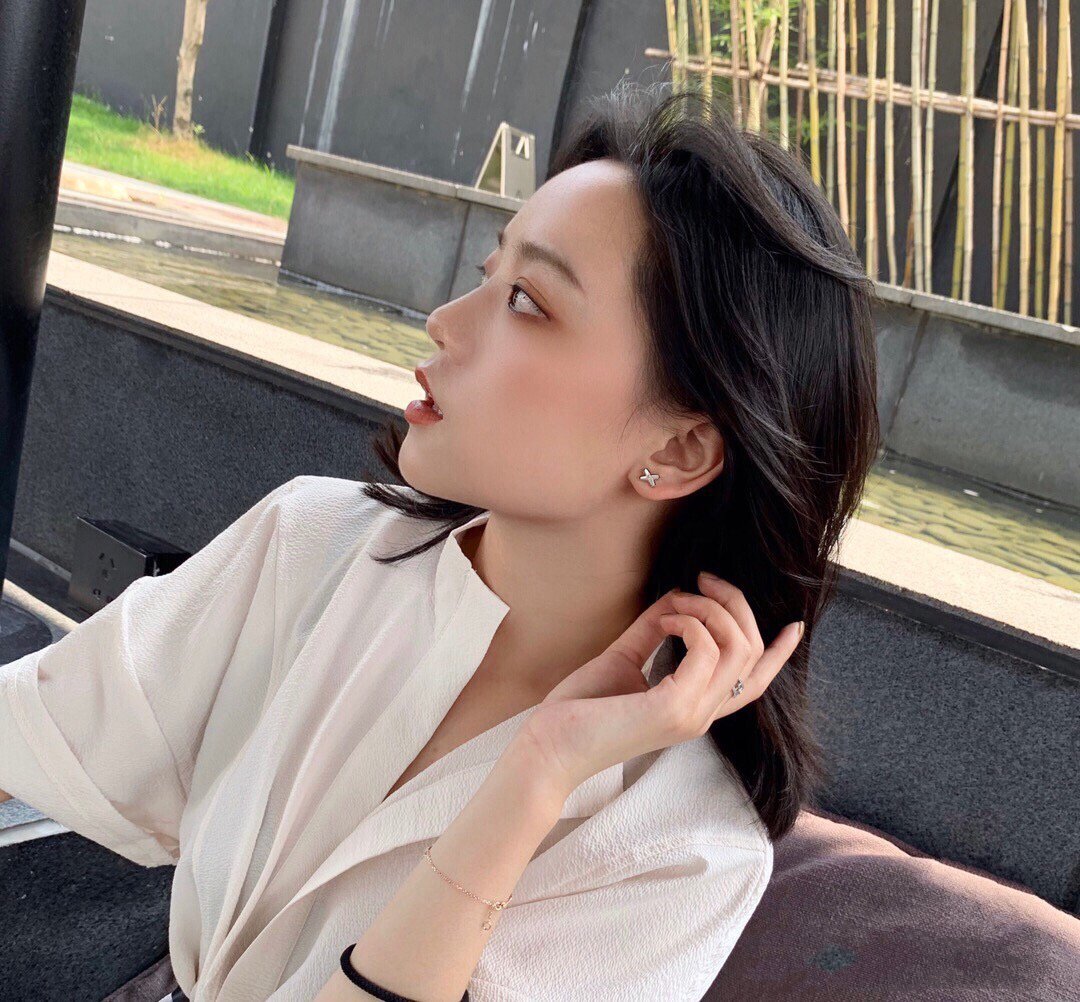 [Lunabriance]JEUX DE WHITE MOP PINK GOLD DIAMOND EARRINGS