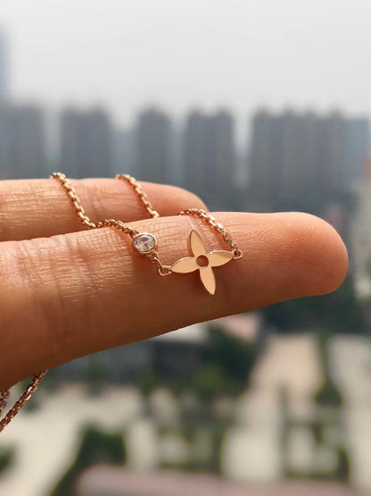 [Lunabriance]BLOSSOM PENDANT PINK GOLD AND DIAMOND