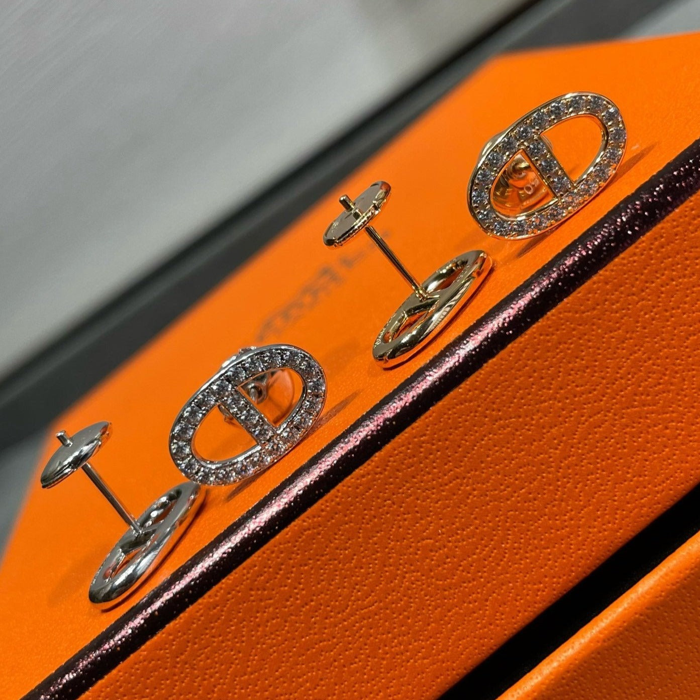 [Lunabriance]HM FULL DIAMOND PIG NOSE STUD EARRINGS