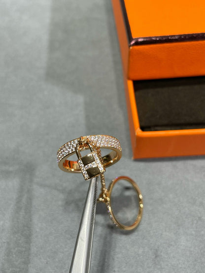 [Lunabriance]HM KELLY CLOCHETTE DOUBLE RING IN  WITH DIAMONDS