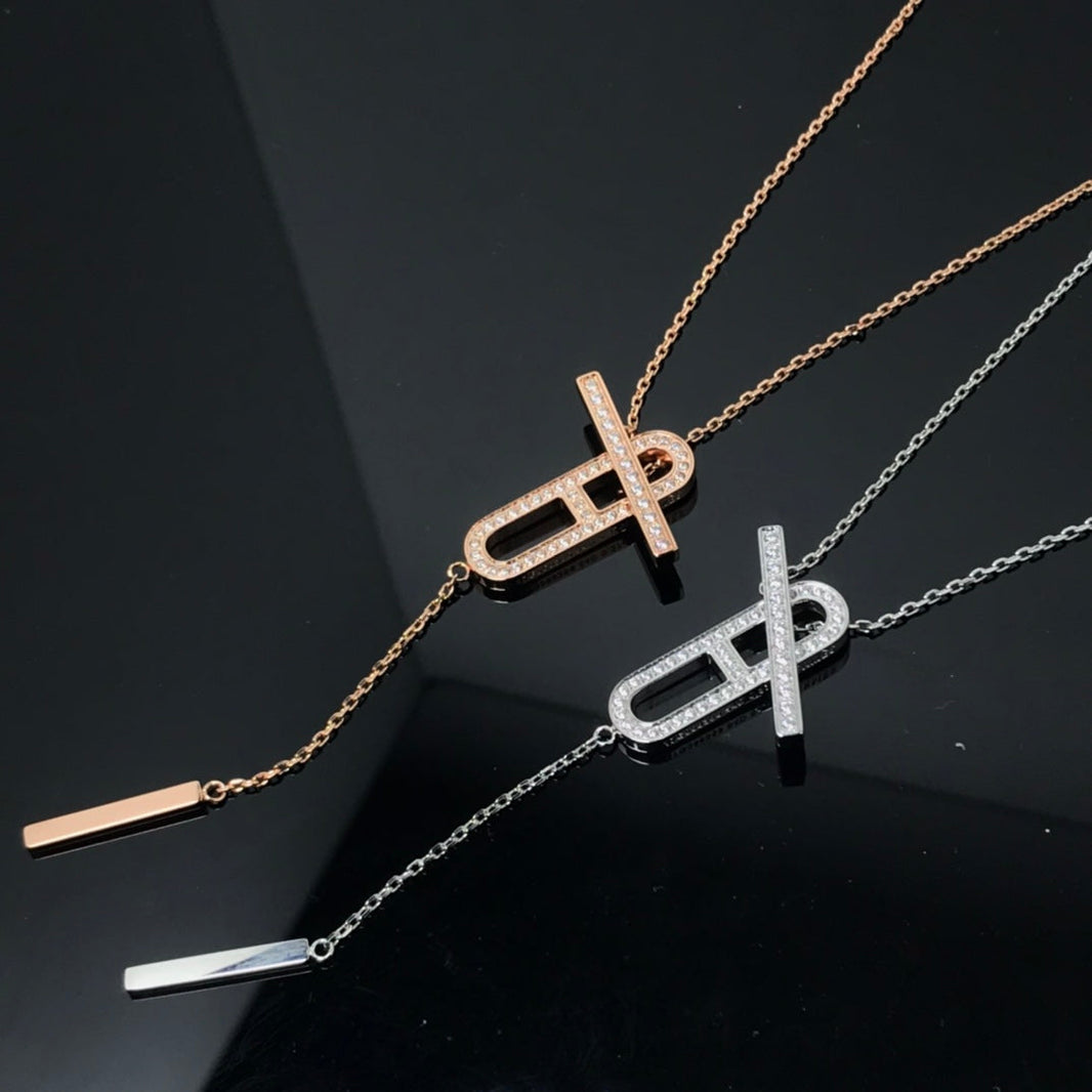 [Luna Brilliance]HM NECKLACE PLATINUM ROSE GOLD DIAMOND