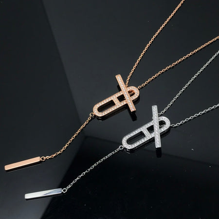 [Luna Brilliance]HM NECKLACE PLATINUM ROSE GOLD DIAMOND