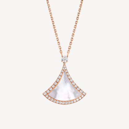 [Lunabriance]DREAM MOP DIAMOND PAVED PINK GOLD NECKLACE