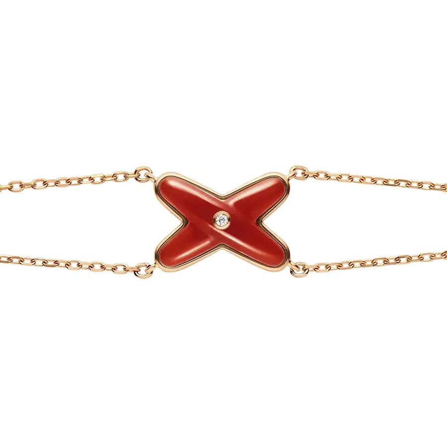 [Lunabriance]JEUX BRACELET CARNELIAN PINK GOLD 1 DIAMOND