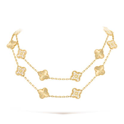 [Luna Brilliance]CLOVER 20 MOTIFS LASER DIAMOND NECKLACE