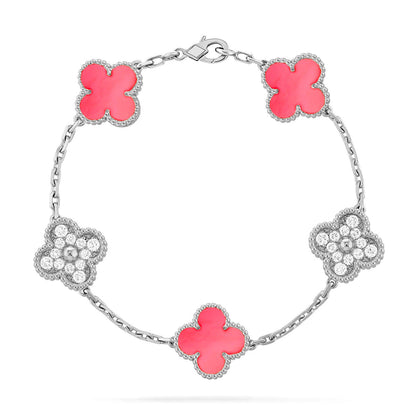 [Luna Brilliance]CLOVER DIAMOND SILVER BRACELET COLLECTION,5 MOTIFS