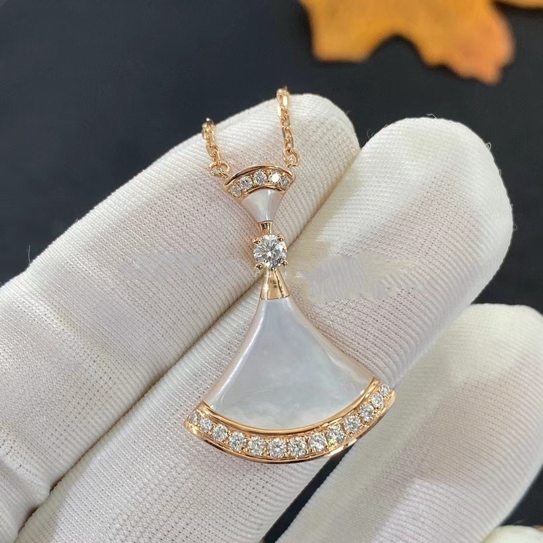[Lunabriance]DREAM NECKLACE MOP PINK GOLD DIAMOND