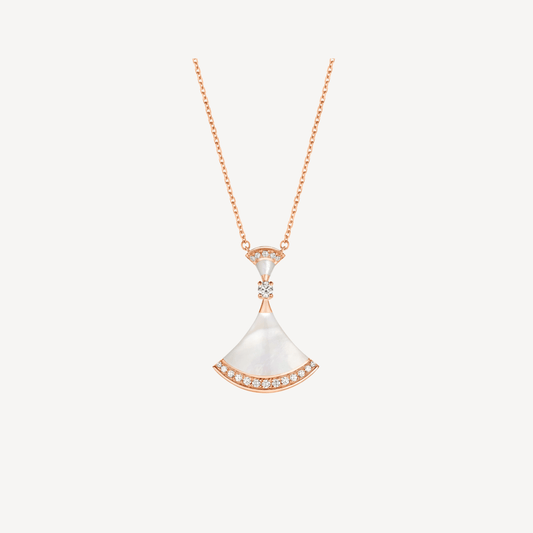 [Lunabriance]DREAM NECKLACE MOP PINK GOLD DIAMOND