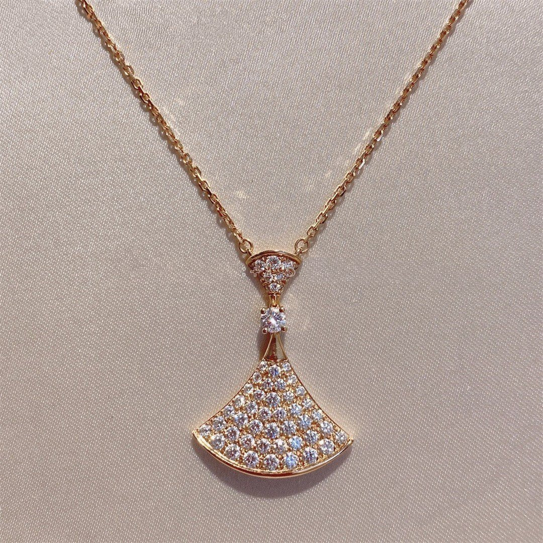 [Lunabriance]DREAM NECKLACE PINK GOLD FULL DIAMOND