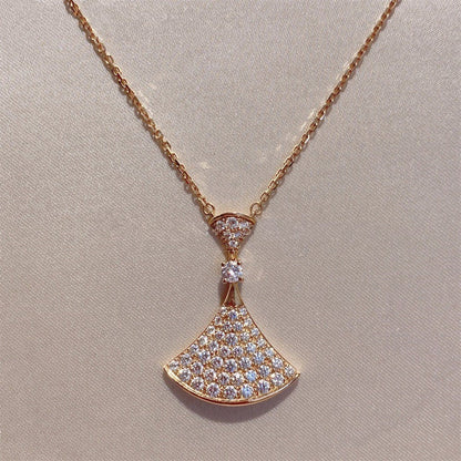 [Lunabriance]DREAM NECKLACE PINK GOLD FULL DIAMOND