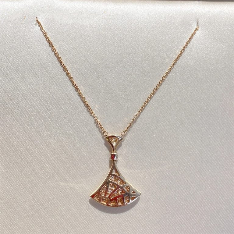 [Lunabriance]DREAM NECKLACE PINK GOLD FULL DIAMOND