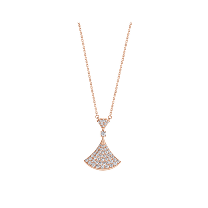 [Lunabriance]DREAM NECKLACE PINK GOLD FULL DIAMOND