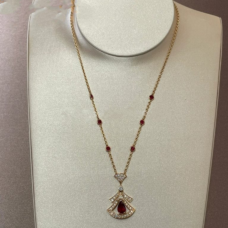 [Lunabriance]DREAM NECKLACE CARNELIAN DIAMOND PINK GOLD