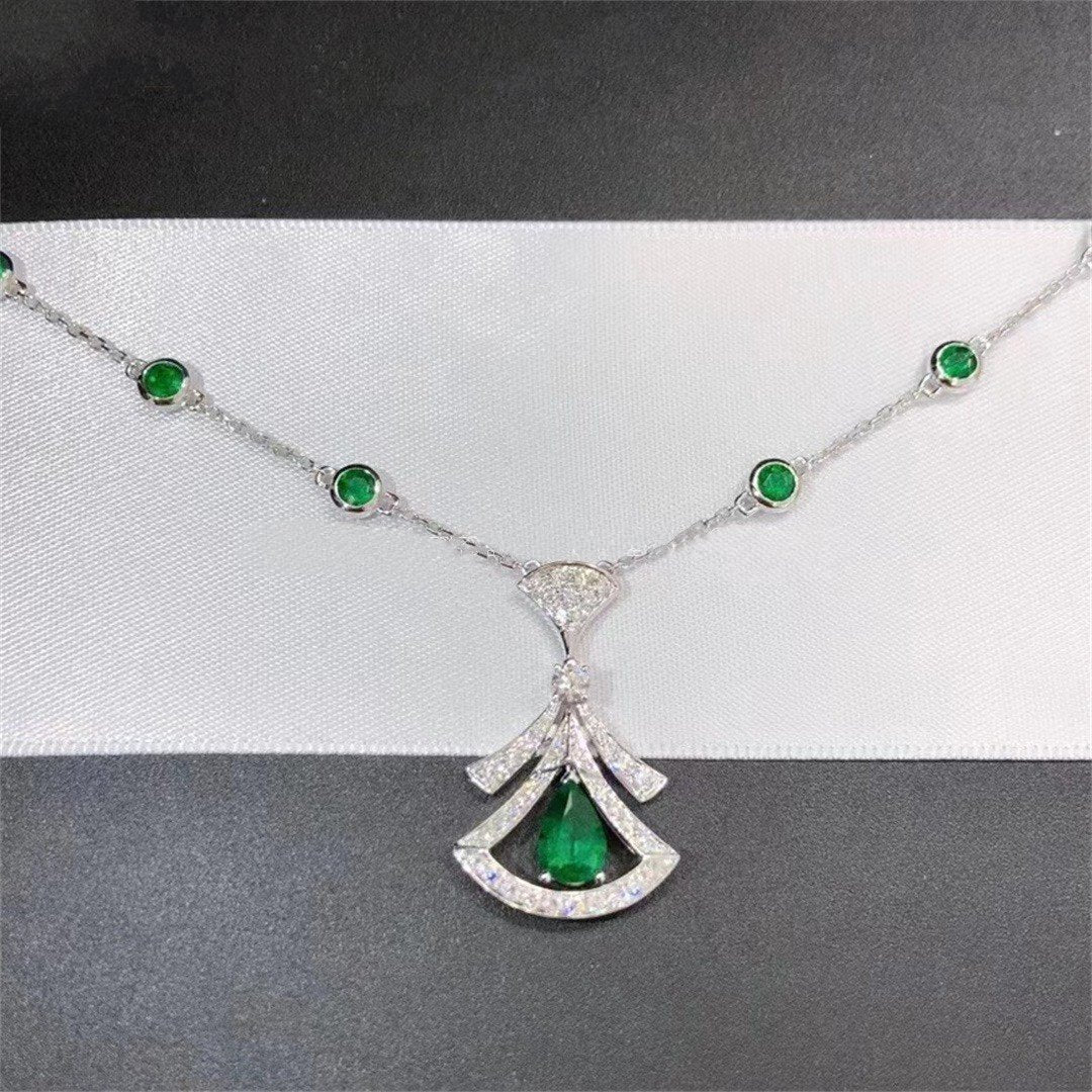 [Lunabriance]DREAM NECKLACE MALACHITE DIAMOND SILVER