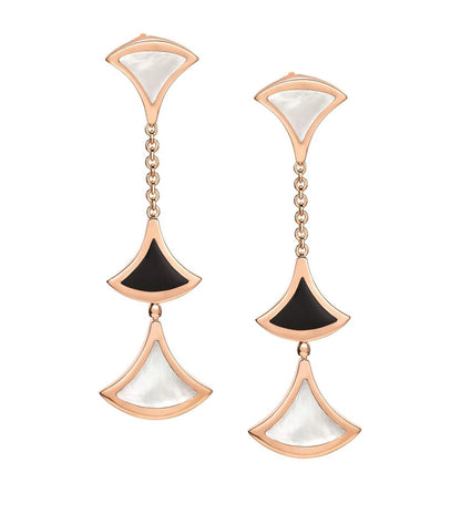 [Lunabriance]DREAM EARRINGS 3 MOTIFS ONYX MOP PINK GOLD