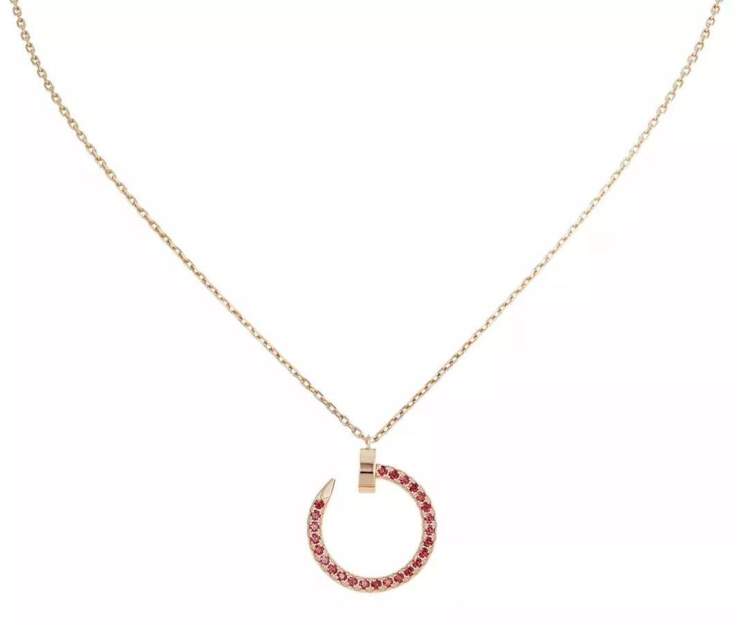 [Luna Brilliance]JUSTE NECKLACE GOLD RED DIAMONDS