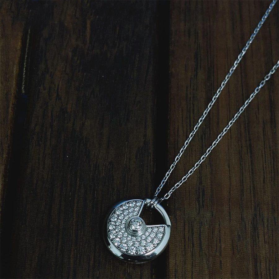 [Lunabriance]AMULETTE SILVER FULL DIAMOND NECKLACE