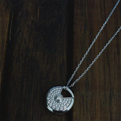 [Lunabriance]AMULETTE SILVER FULL DIAMOND NECKLACE
