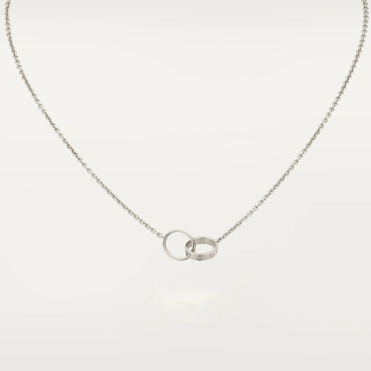 [Luna Brilliance]LOVE NECKLACE PINK GOLD AND SILVER