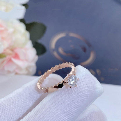 [Lunabriance]BEE LOVE RING PINK GOLD 1 DIAMOND