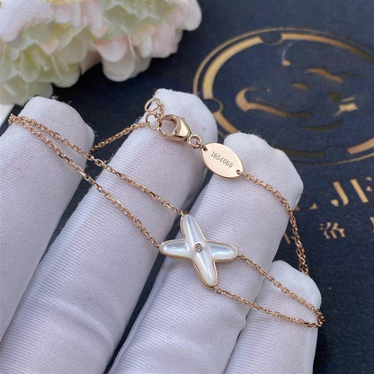 [Lunabriance]JEUX BRACELET WHITE MOP PINK GOLD 1 DIAMOND