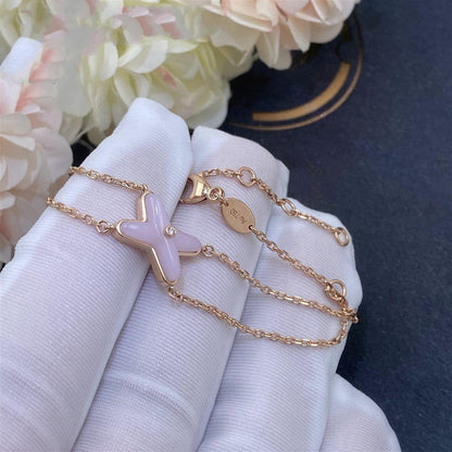 [Lunabriance]JEUX BRACELET PINK MOP PINK GOLD 1 DIAMOND