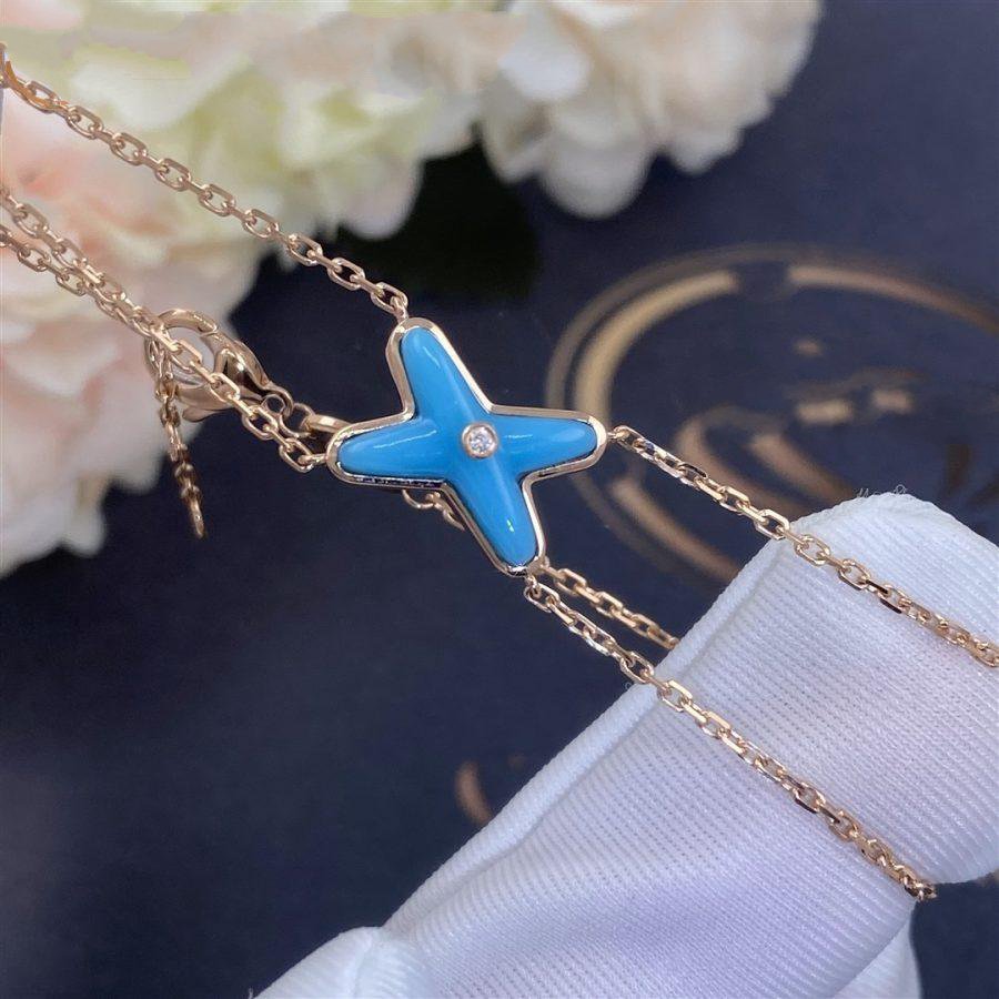 [Lunabriance]JEUX BRACELET TURQUOISE PINK GOLD 1 DIAMOND