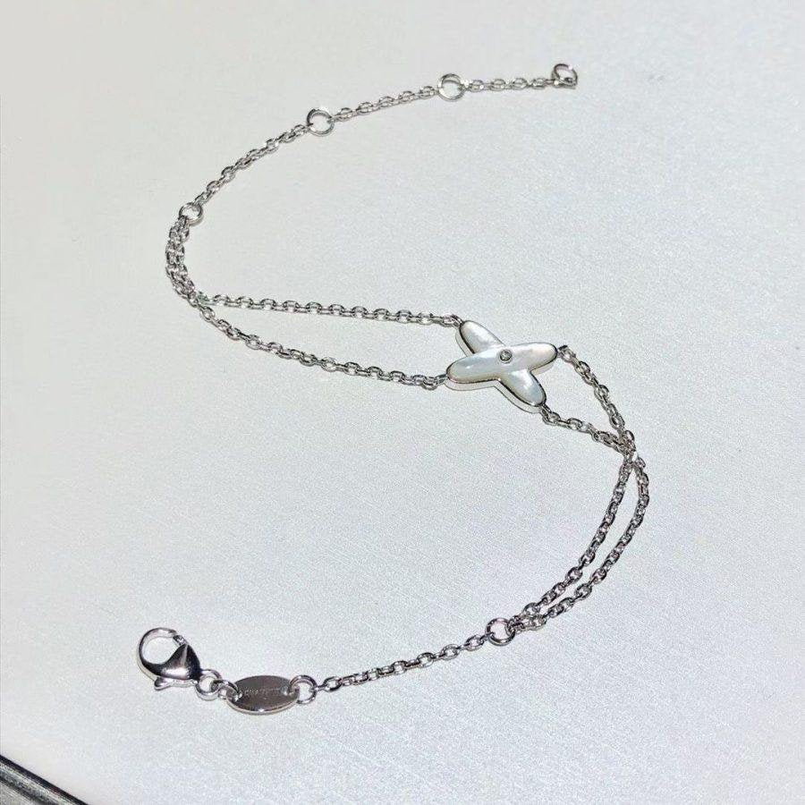 [Lunabriance]JEUX BRACELET WHITE MOP SILVER 1 DIAMOND