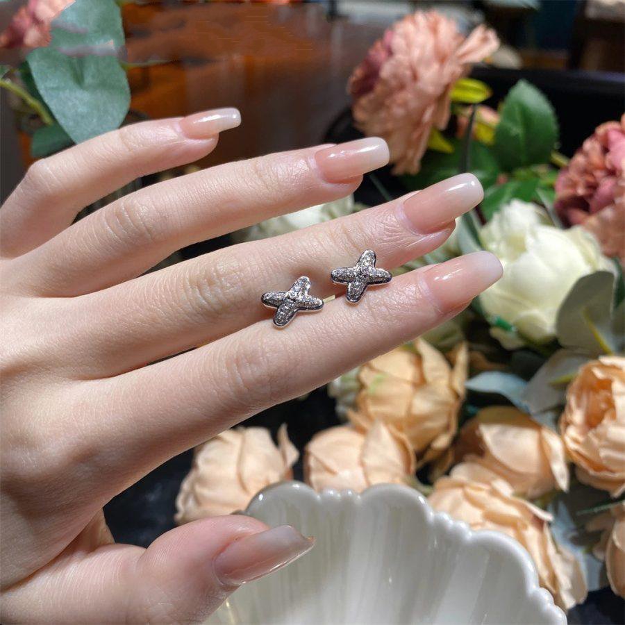 [Lunabriance]JEUX DE SILVER DIAMOND EARRINGS