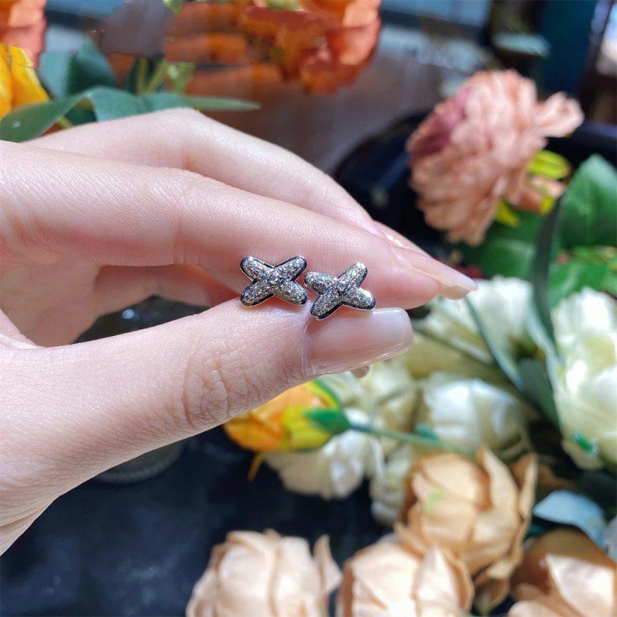 [Lunabriance]JEUX DE SILVER DIAMOND EARRINGS