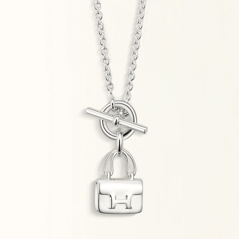 [Luna Brilliance]POP H PEDANT SILVER NECKLACE