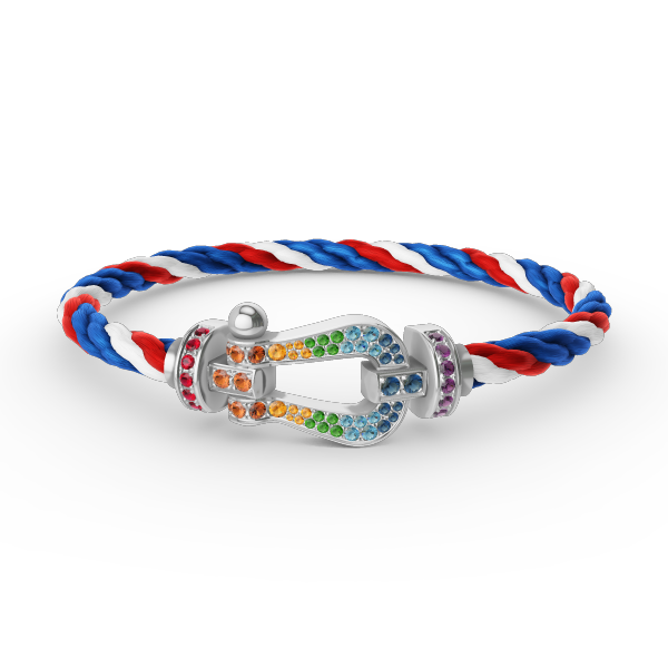 [Lunabriance]FORC LARGE HORSESHOE  COLORED DIAMOND BRACELET SILVER