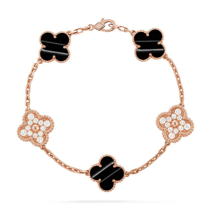 [Luna Brilliance]CLOVER DIAMOND ROSE GOLD BRACELET COLLECTION,5 MOTIFS