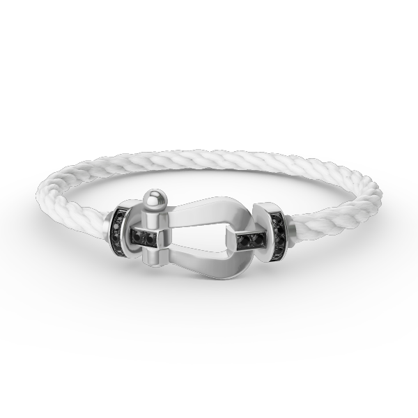 [Lunabriance]FORCE LARGE HORSESHOE BLACK DIAMOND BRACELET SILVER