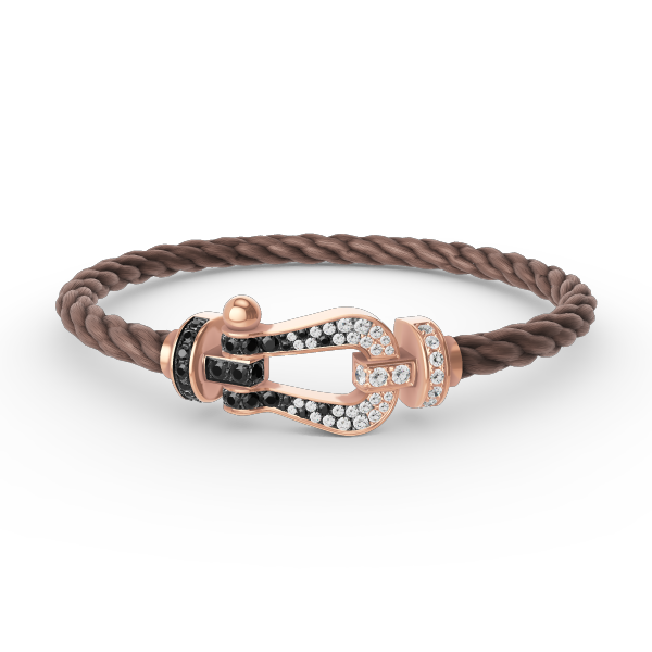 [Lunabriance]FORCE LARGE HORSESHOE BLACK WHITE DIAMOND BRACELET ROSE GOLD