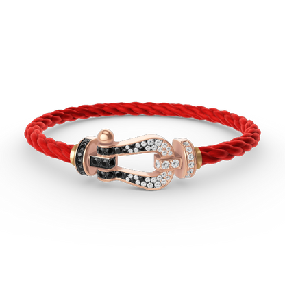 [Lunabriance]FORCE LARGE HORSESHOE BLACK WHITE DIAMOND BRACELET ROSE GOLD