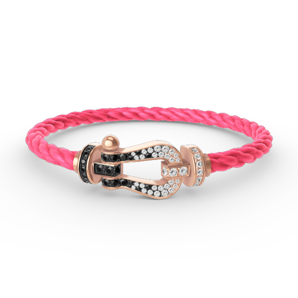 [Lunabriance]FORCE LARGE HORSESHOE BLACK WHITE DIAMOND BRACELET ROSE GOLD