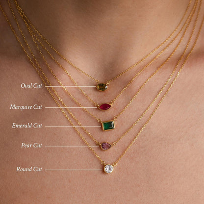 Custom Cut Birthstone Necklace