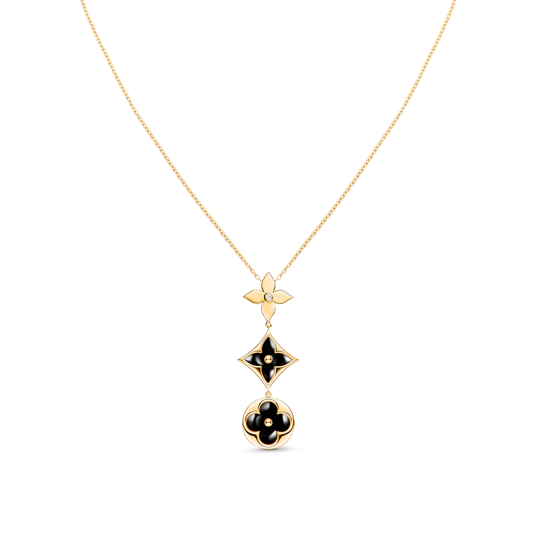 [Lunabriance]STAR AND SUN ONYX PINK GOLD NECKLACE