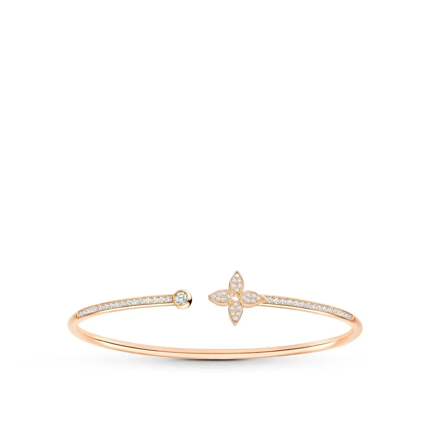 [Lunabriance]IDYLLE PINK GOLD OPEN BRACELET DIAMOND PAVED