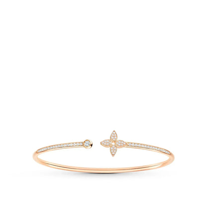 [Lunabriance]IDYLLE PINK GOLD OPEN BRACELET DIAMOND PAVED