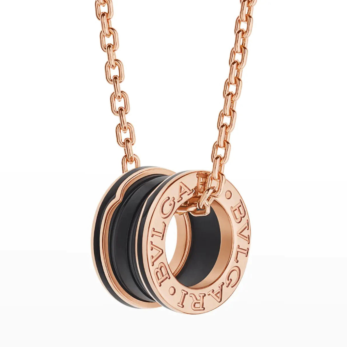 [Lunabriance]ZERO 1 BLACK CERAMIC PINK GOLD NECKLACE